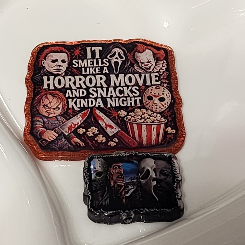 Horror Movies Flatback Focal Bead Scary Beaded Pen Badge Acrylic Halloween